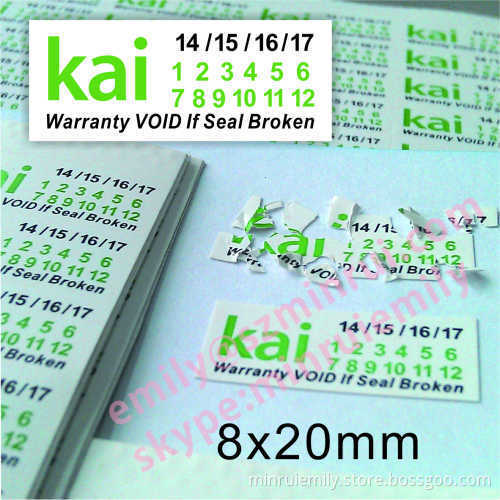 Custom Security Label Eggshell,warranty Security Seal Stickers With Dates,warranty Sticker Printing